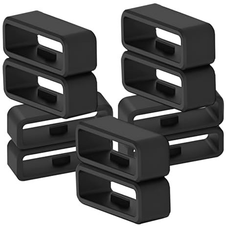 10 Stück 22mm Silikon Uhrenarmband Schlaufe mit Sicherem Verschlussring,Kompatibel mit Garmin Forerunner 945,Fenix 5/6,Vivoactive 3,Venu 2 & EPIX,Silikon Armband für Garmin Uhren,Uhrenzubehör Schwarz