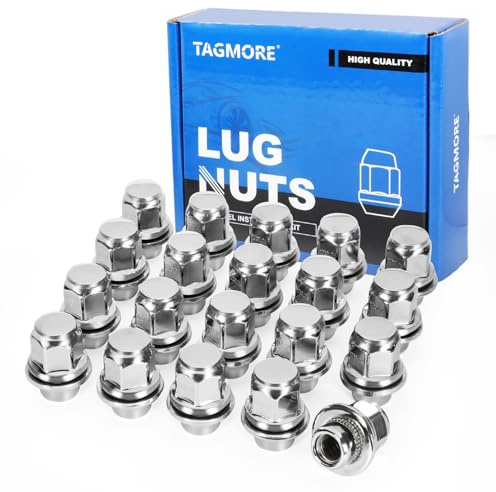 TAGMORE M12x1.5 Lug Nuts - 20pcs Wheel Lug Nuts Set Compatible with 95-22 Avalon, 97-24 Camry, 97-17 4Runner, 03-24 Corolla, 96-23 RAV4, 97-16 Tacoma, 13-22 RX350, Chrome Acorn Wheel Nuts