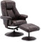Morris Living The Denver Swivel Recliner Chair & Footstool - Genuine Leather - Brown