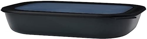 Mepal - Multi Bowl Cirqula Rectangular - Vorratsdose mit Deckel - Geeignet als Luftdichte Aufbewahrungsbox für den Kühlschrank, Mikrowellengeschirr & als Frischhaltedosen - 3000 ml - Nordic Black