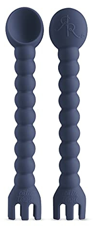 Ryan & Rose Cutie Tensils Baby Spoon and Fork [2 Pack] (Captain)