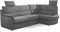 Cavadore Ecksofa Paris mit Federkern / Kleines L-Sofa mit Vorziehsitz, Bettkasten und Ottomane / inkl. 2 Kopfstützen / 243 x 112 x 155 / Grau