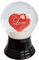 Schneekugel aus Echtglas - Fast wie Schnee - Love Herz 8 cm