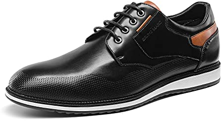 Bruno Marc Herren Casual Schnürhalbschuhe Derby Bequeme Sneaker ins Büro,Size 45,Schwarz,SBOX2226M-E