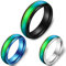 EUMENIDES stimmungsring,Farbwechselring，Farbwechselringe für Herren und Damen, temperaturempfindliche Farbwechselringe, personalisierte Mode-Paarringe, (Schwarz + Silber + Blau, C 61mm（19.5）)