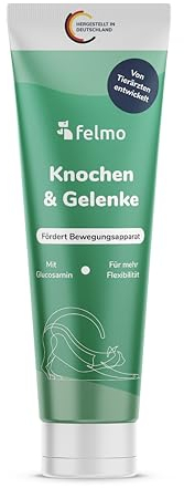 felmo Knochen- & Gelenkpaste für Katzen mit Glucosamin, Chondroitin, MSM und Teufelskralle – Malzpaste in der 100 g Tube, zuckerfrei und in Deutschland aus sorgfältig ausgewählten Zutaten hergestellt