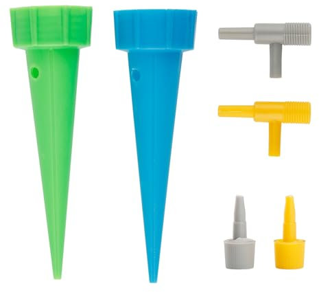 Tabanzhe 12PCS Automatic Self Watering Spikes – Adjustable Plant Watering Devices with Control Valve, Drip Irrigation System for Indoor & Outdoor Garden Plants, Vacation Plant Waterer