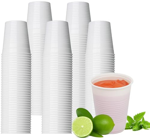 Best House | White 7Oz Plastic Cups | 7 Oz/200ml | 100 Pack | Perfect for Water Coolers, Drinking Events, Travel, Offices, Home, Parties, Events, Beverages, Picnic and Everyday Use