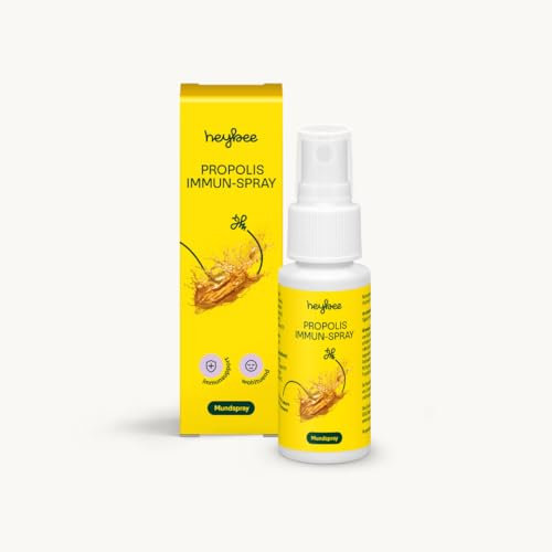 heybee® Propolis Immun-Spray mit Vitamin D, 30 ml (1er Pack) - das Mundspray für Kinder & Erwachsene, wohltuend für Hals & Rachen + stärkt das Immunsystem, Inhaltsstoffe aus nachhaltiger Imkerei