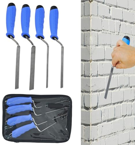 Cazzuola da muratore, 4 pezzi, per riparazione del cemento antiscivolo, utensili da muratura per stuccatura, riparazione delle piastrelle, pulizia e riparazione delle pareti