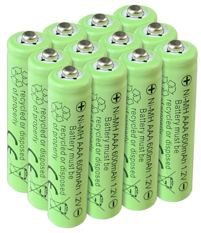 SPMST Batterie AAA ricaricabili 1,2 V 600 mAh Triple A Batteria NiMH 12 Count