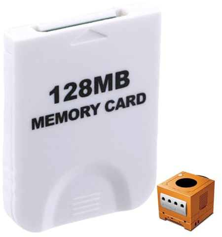 128MB(2043 Blocks) Game Memory Card,Game at Cube Memory Card,Game-at-Cube Memory Cards Compatible forNintendo/Wii Original Console Accessory Kits(White)