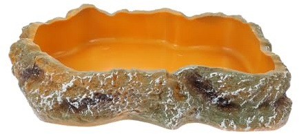 Levemolo Ciotola per Rettili e Tartarughe in Materiale Solido, Vasca di Alimentazione Liscia, Contenitore Acqua per Terrari per Animali Domestici (m
