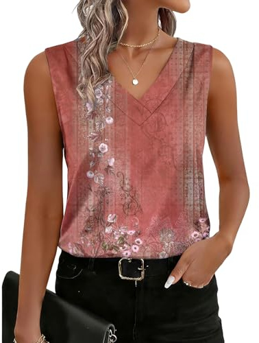 Débardeur Satin Femme Debardeur Col V Chic et ÉLégant sans Manches | Chemisier Sexy Camisole D'été Basique Blouse Décontracté Caraco Tops