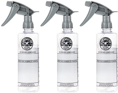 Chemical Guys ACC138 Secondary Container Dilution Bottle with Heavy Duty Sprayer, 16 oz, Set of 3