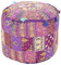 Bezug von Aakriti Gallery für Fußhocker und Sitzkissen im indischen Design, dekorativer Bezug aus Baumwolle, 56 x 35 cm violett