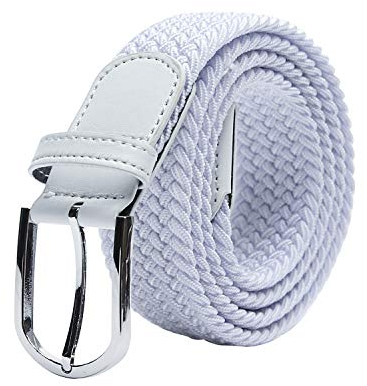 TANGCHAO Stoffgürtel Stretchgürtel Elastik Flechtgürtel Geflochtener und Elastischer Dehnbarer Gürtel für Damen und Herren Breite 3.3cm BAI-120cm