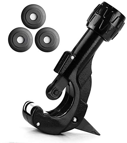 Pipe Cutter Tube Cutter Adjustable 1/8-1-3/8 (3-35mm) Tubing Cutter, Copper Pipe Cutter, Plumbing Pipe Cutting Tool with 3pcs Spare Wheels for PVC/Metal Tube
