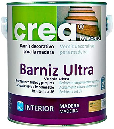 Barniz Crea Ultra Incoloro, mate, satinado o brillo. Para parquet, mobiliario, puertas o ventanas (Satinado, 2,5L)
