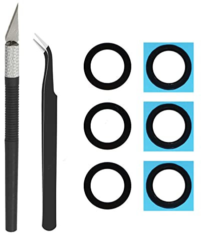 Cemobile Vetro per fotocamera posteriore di ricambio per Samsung Galaxy S21 G991U & S21 Plus 5G G996U con adesivo preinstallato, pinzette, kit di strumenti di riparazione dei coltelli di precisione
