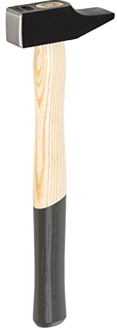 Picard Locksmith Hammer 800g – No. 16 HS, French Pattern, Ground Face & Cross Peen, Black Powder Coated Head, Dual Curved Hickory Handle – 0001602-0800