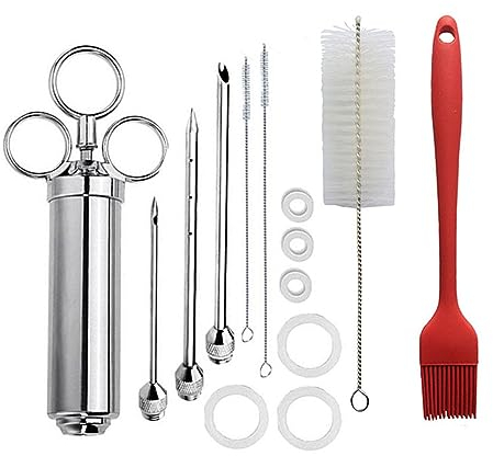 Siringa per iniettore di carne Marinate di salamoia for iniezione for carne Kit siringa for iniettore di carne in acciaio inossidabile con 3 aghi for siringa for iniettore alimentare ( Size : 60ml , C