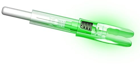 Reikawa G X H S GT Lighted Nocks for Arrows with .165 .204 .233 .244 .246 Light up Knocks Archery illuminocks Compound Bow LED Arrow Nocks for Hunting Shooting 6-Pack (Green, S/0.244)