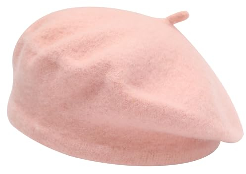 ZLYC Mädchen Klassische Der Französische Künstler Baskenmütze Barett(Rosa)