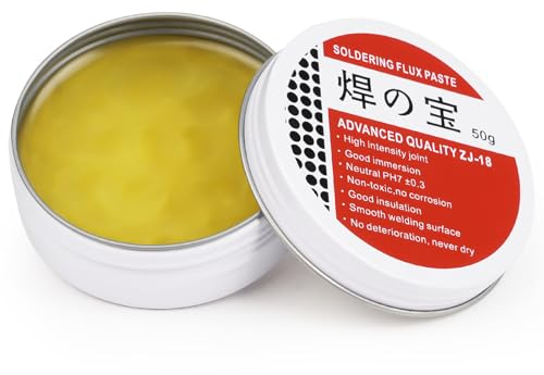 Flintronic Lötpaste 50g, No-Clean Bleifreies Lötflussmittel-Zinnpaste, Umweltfreundliche Lötmittel Solder Paste, Lötfett Dose Löt Set für Mechaniker, Metall-, Zinn, Telefon, PC-Karten, Bauelemente