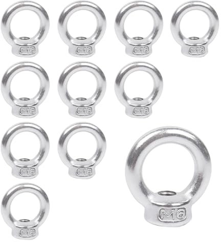 Tuerca anular M6, 12 unidades de acero inoxidable 304, tuercas anulares, rosca M6, hardware, ojales para accesorios de elevación, tuerca anular