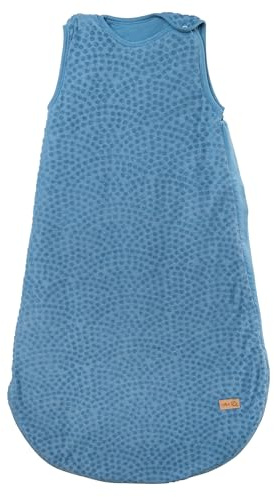 roba Baby Sleeping Bag Seashells Indigo 90 cm for Newborns - All-Season Sleeping Bag Made of Organic Cotton - Muslin GOTS & Oeko-TEX Standard 100 Certified - Blue