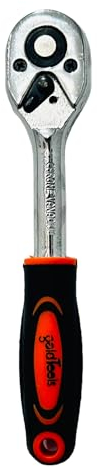 GOLDTOOLS Chiave a cricchetto reversibile da 1/4 con 24 denti in acciaio cromato vanadio, chiave a bussola a cricchetto, sgancio rapido, per serraggio e riparazione, qualità professionale (1/4
