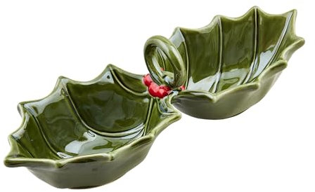 Mud Pie Double Holly Tidbit; 4 x 11