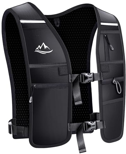 ISEYOU Sac à Dos d'Hydratation, Réfléchissant Gilet Course a Pied Femme Homme, Réglable Sac Trail Running Léger pour Marathon, VTT, Cyclisme, Randonnée, Plein Air