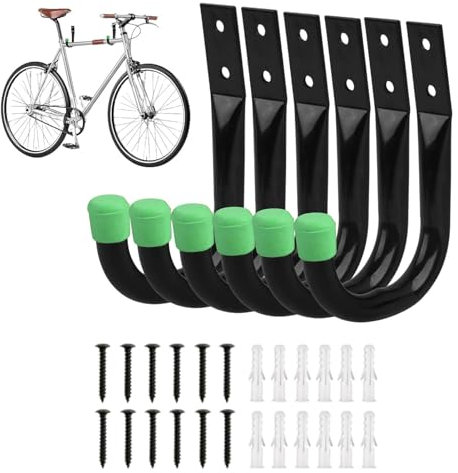 Juego de 6 ganchos para herramientas de pared de garaje, ganchos para herramientas de jardín, accesorios de jardín, escaleras, etc
