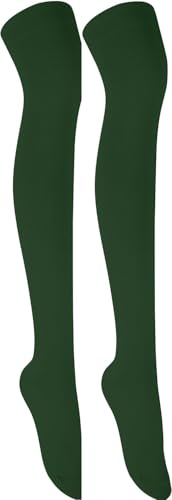 COSHAL® Calcetines lisos por encima de la rodilla para niñas, calcetines lisos por encima de la rodilla para mujeres, calcetines altos hasta el muslo ricos en algodón, calentadores de piernas