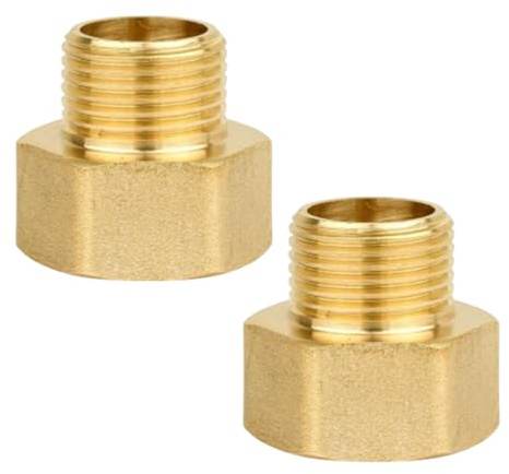 2 raccords par paquet de 3/8 pouce à 1/2 pouce, extension de réduction mâle 3/8 pouce x femelle 1/2 pouce, laiton, réducteur mâle/femelle, adaptateur pour convertir les connexions de tuyaux