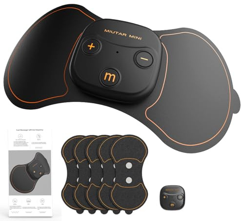 MIUTARMINI Tens electroestimulador muscular - tens fisioterapia 3 Modos, 15 Niveles, Recargable USB-C, 5 Electrodos de Gel - Alivia Dolor de Espalda, Cuello, Hombros, Piernas y Músculos