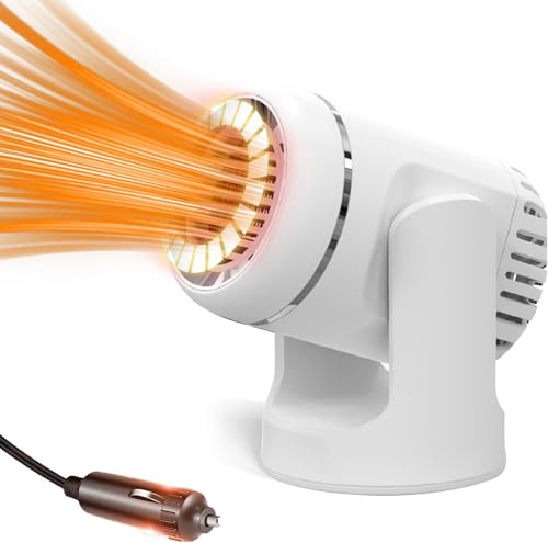 Mupkvy Car Heater Defroster, Portable Car Heaters 12V Powerful Electric Car Fan With Cooling/Heating, Automobile Windscreen Defogger With Quick Heat And Low Noise, Plug-In Cigarette Lighter