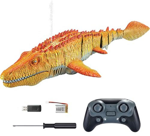Giocattolo Mosasaurus Che Nuota - Dinosauro Acquatico Telecomandato, Gioco Interattivo In Piscina, Funzione Spruzzo Leggero | Per Bambini Piscina Bagno Divertente Giocattolo Educativo Di Simulaz