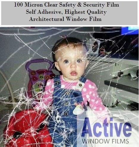 Clear Safety & Security Window Film (Anti Shatter Glass Protection) (76cm x 1 metre - 10 metre) (76cm x 1 Metre)