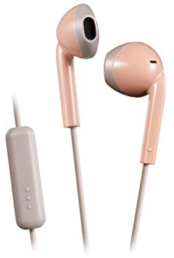 JVC, Ecouteurs Boutons filaires colorés avec télécommande, HA-F19M-PT-E (Rose)