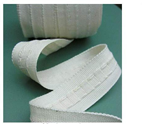 Bonnin Pencil Pleat Curtain Header Tape 1 inch – Heavy Duty Pleating Tape for DIY Curtain Making & Drapes, Easy to Sew and Durable (1 inch Wide (25MM) White) (5 Meter)