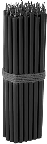 Nklaus 50 stabkerzen schwarz durchgefärbt lang dünne kerzen schwarz dünne kerzen hoch 15 cm kerzen tropffrei rußfreie kerzen ritual kerzen aus Paraffinwachs 36135