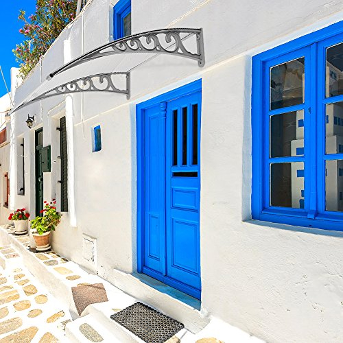 Auvent Marquise Auvent de Porte pour Porte Terrasse Toit Abri Contre La Pluie et UV, Marquise Aluminium,Panneau Solide Ultra résistant,Protection de Porte de Toit chapiteau(100 * 150 cm (Blanc))