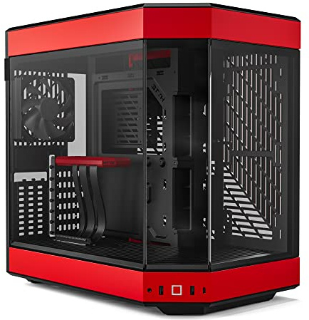 Boitier+Moyen+Tour+E-ATX+Hyte+Y60+avec+Panneaux+vitr%C3% A9s+%28Noir%2FRouge%29, Verre trempé