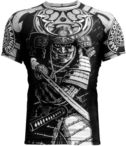 Hardcore träning rash guard herr kompressionsskjorta herr korta ärmar grappling Jiu Jitsu MMA fitness boxning No Gi, GRÅ, 3XL