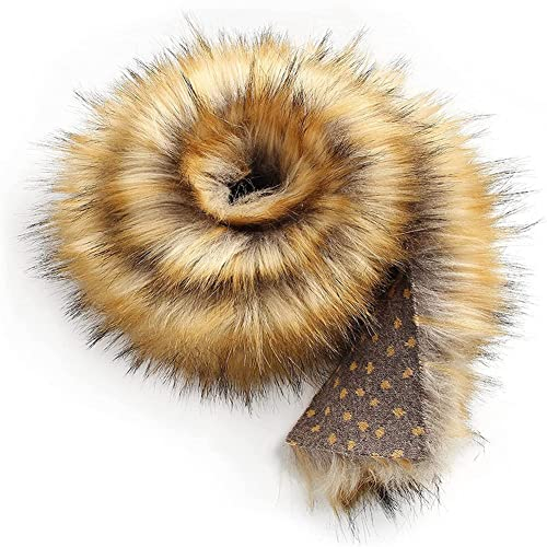 7cmx100cm Kunstpelz Band,Kunstfell Bordüre Rolle Kunstfell Band Dekoband Plüsch Trim Stoffrolle Weich Flauschiges Fellband Weihnachtsbaum Girlande für Kostüme Basteln Mäntel Pantoffel Kragen,Khaki