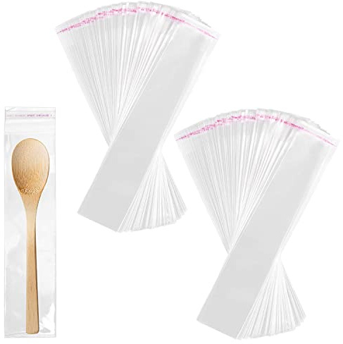 Bolsas de Celofán Autoadhesivas Transparentes - 200 Unidades de 5 x 15 cm - Cierre Adhesivo de 50 µm - Para Dulces y Llaveros