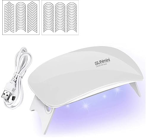 Mini Lampe UV LED Ongles Gel 6W Professionnel - Pour Tous Les Vernis à Ongles Gel - Compatible 2 Mains Ou Pieds - Mode Indolore, 2 Minuteries, Capteur Automatique